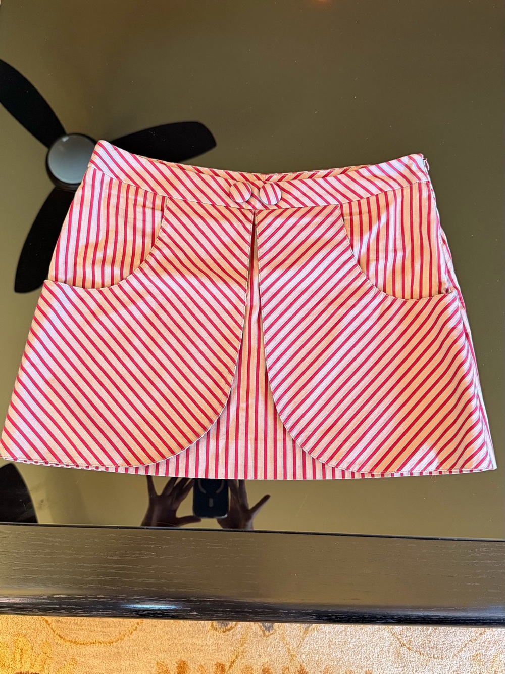 Diane von Furstenberg - Pink, burgundy and light blue Striped Mini Skirt